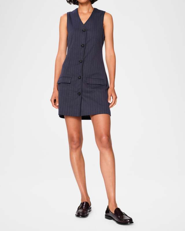 Pinstripe Mini Vest Dress